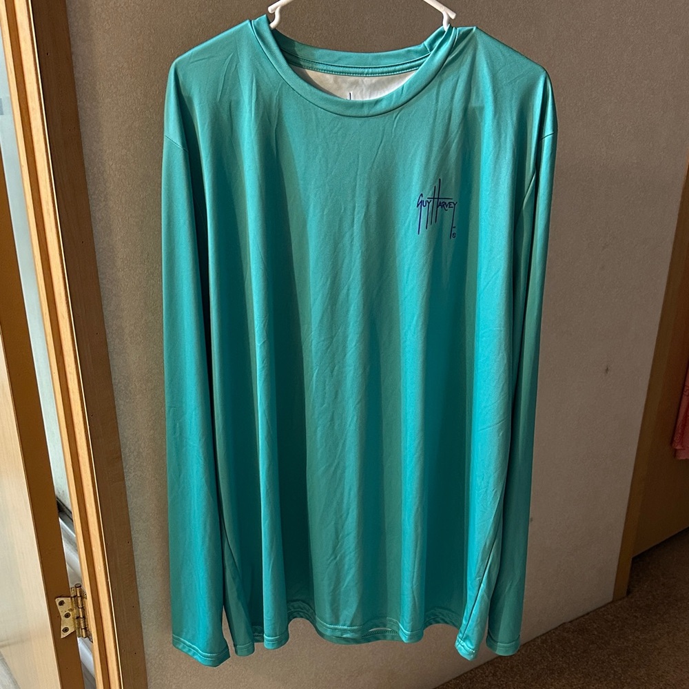 Guy Harvey Teal Long Sleeve moisture wicking Shirt (upf 30)